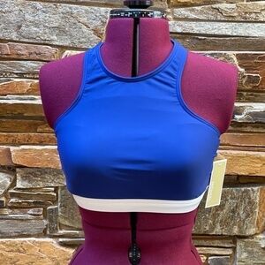 Michael Kors Blue White Swim Top NWT (M)